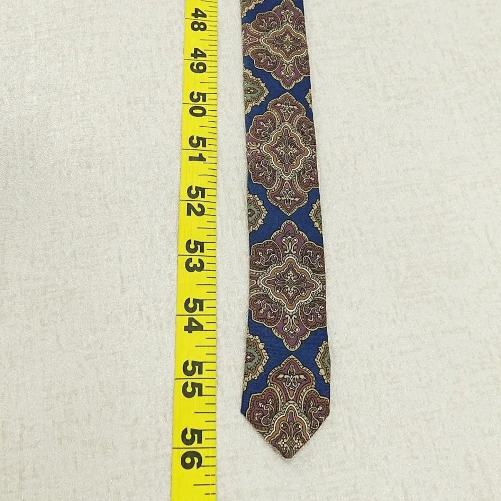 Vintage Christian Dior Monsieur Mens Tie Medallion Print Multi‎ Color USA
